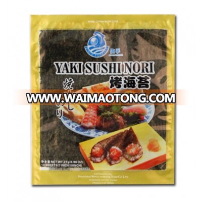 japanese food material of yaki sushi nori low fat roasted seaweed